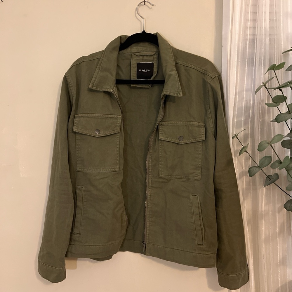 Brave Soul London 100% Cotton Olive Green Jacket
